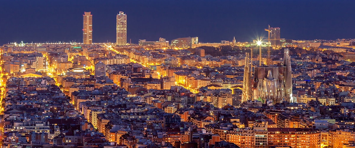 Aerial view of Barcelona, Spain