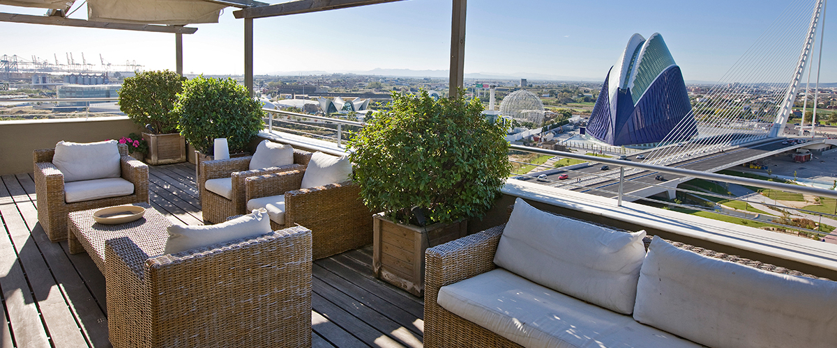 Luxurious penthouse with views of the Ágora space in Valencia’s City of Arts and Sciences.